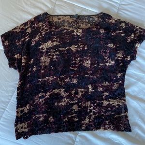 Club Monaco crushed velvet sheer top